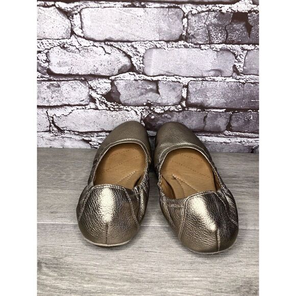 Clarks Artisan Bronze Gold Leather Casual Ballet Flats Shoes Women Sz 8M US/39EU - Picture 4 of 16